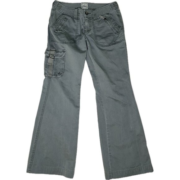 Vintage Y2K Aeropostale Utility Cargo Pants Womens 5/6 Gorpcore Gray - Picture 1 of 7